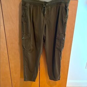 Sonoma Green Cargo Pants with Relaxed Fit and Elastic Waistband